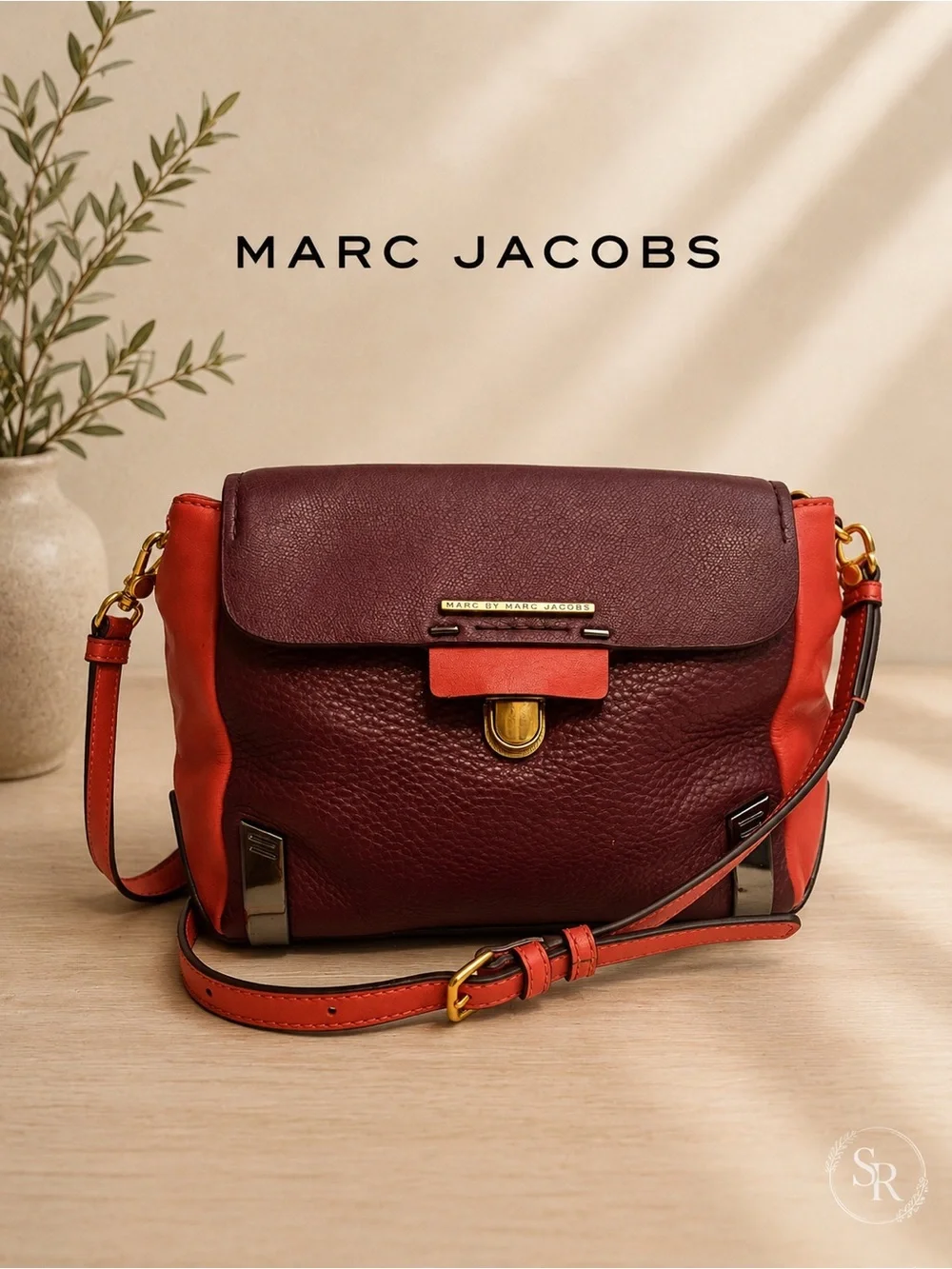 Marc by Marc Jacobs Sheltered Island Colorblock Leather Satchel Bag EUC